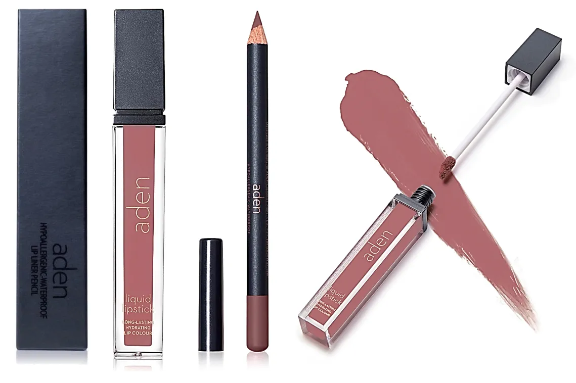 aden Lipstick and Lip Liner Set