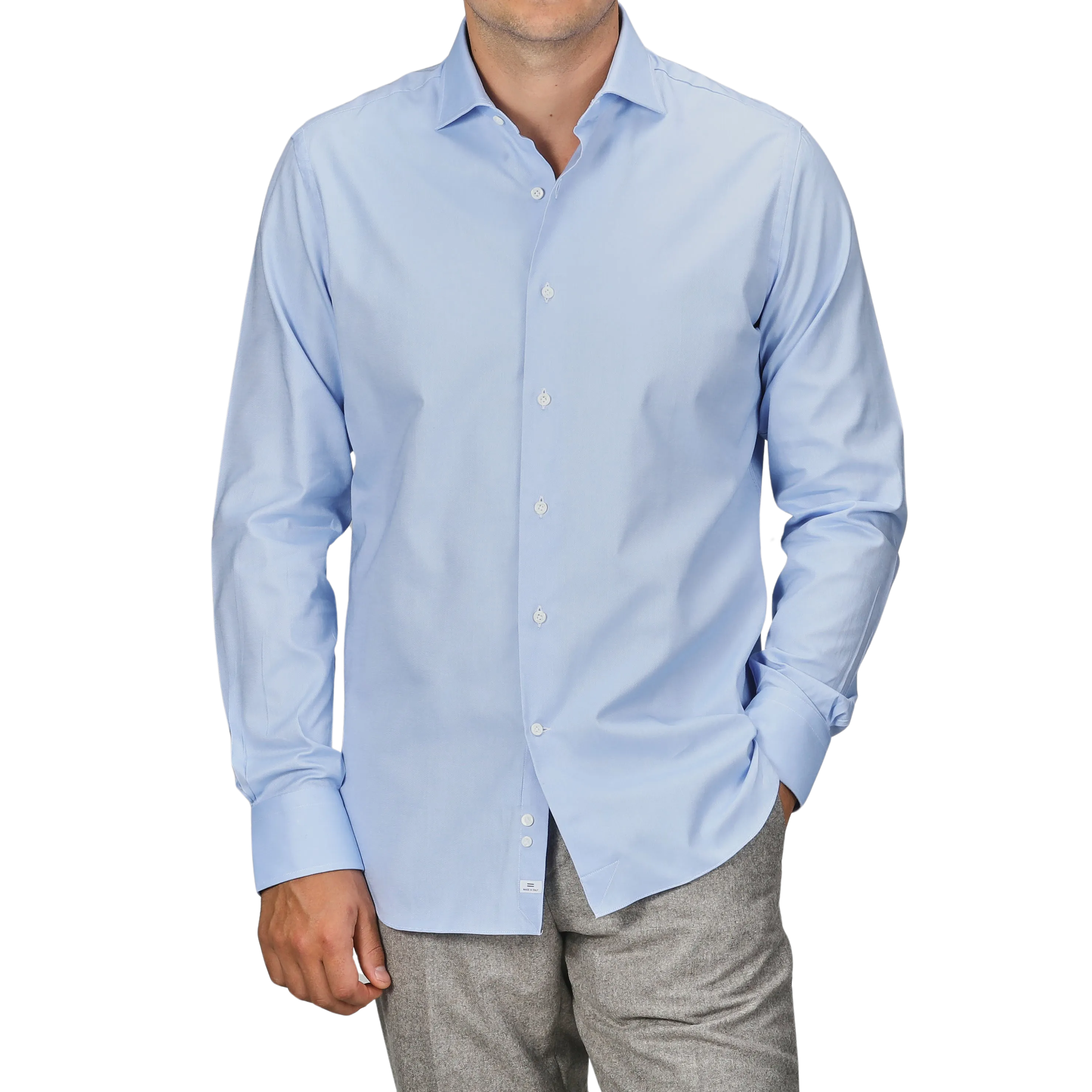 Light Blue Cotton Oxford Single Cuff Shirt