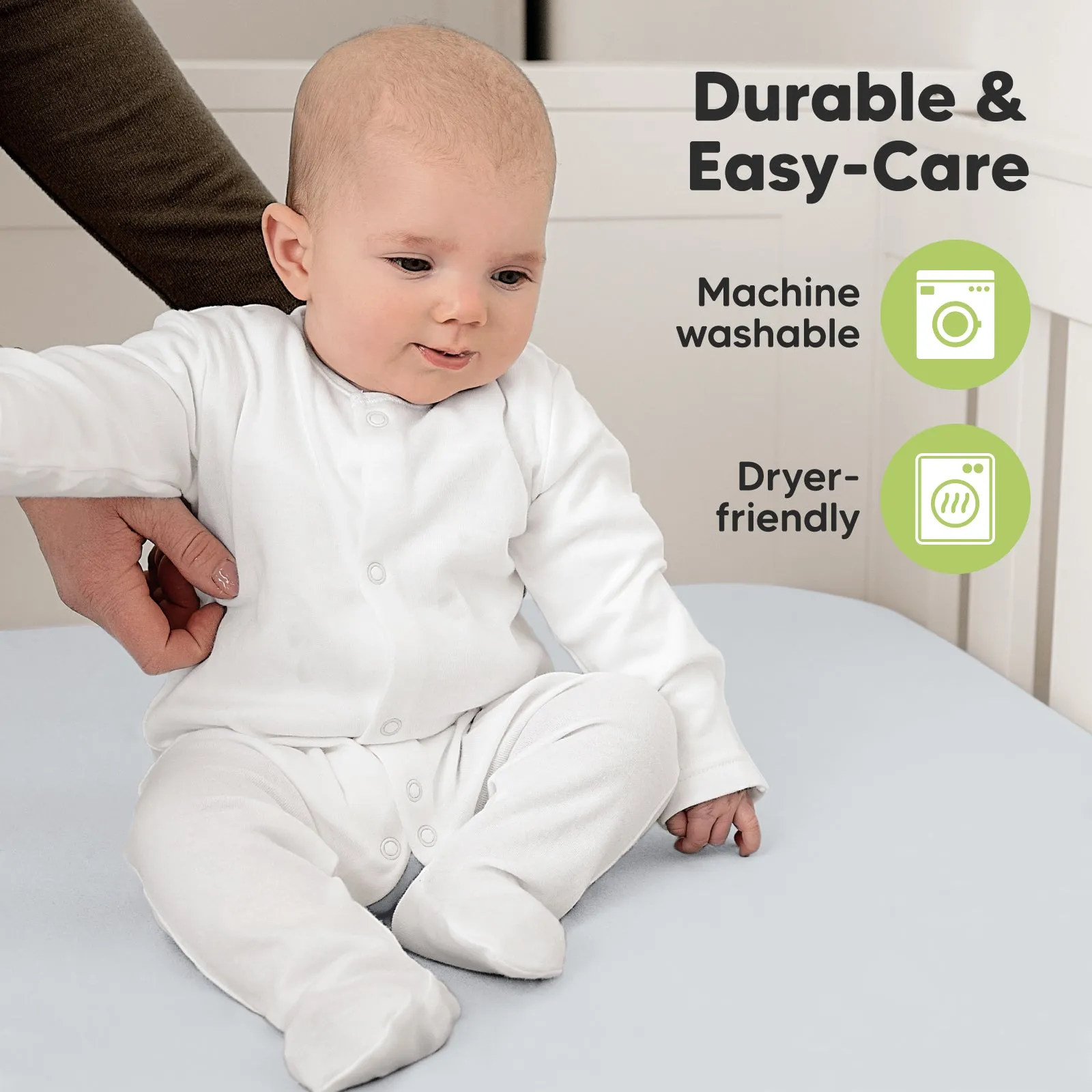 Soothe Fitted Crib Sheet (Hazy Blue)